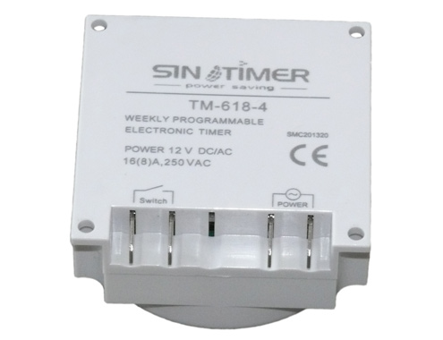 R�ckseite der Zeitschaltuhr 12 Volt 16 Ampere digital